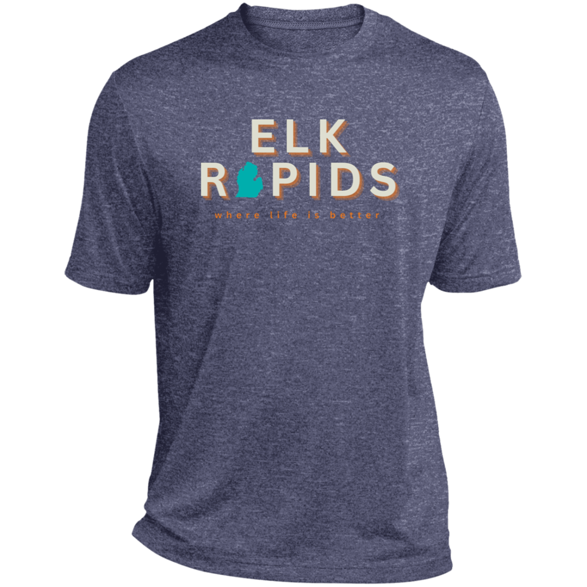 Elk Rapids ~Where Life is Better Men's Heather Performance Tee