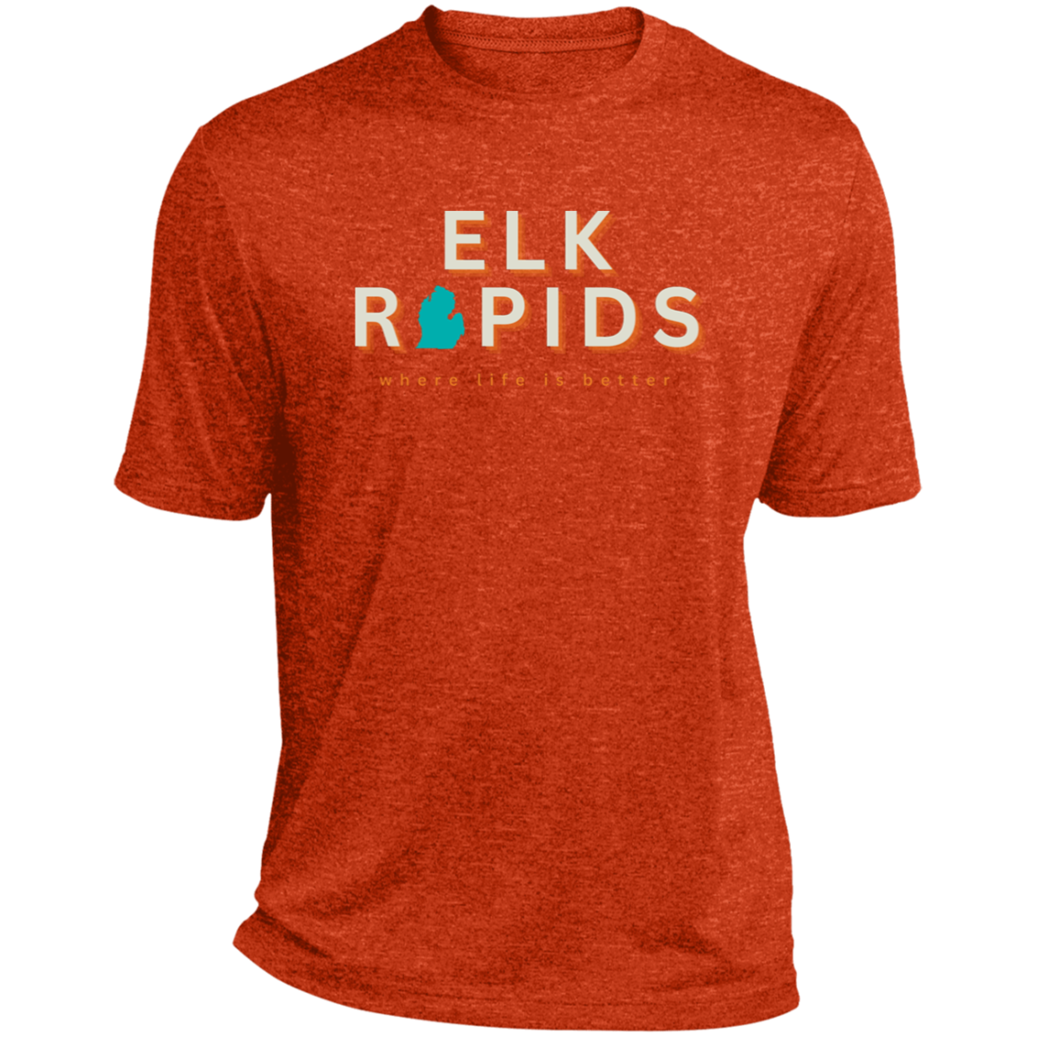 Elk Rapids ~Where Life is Better Men's Heather Performance Tee