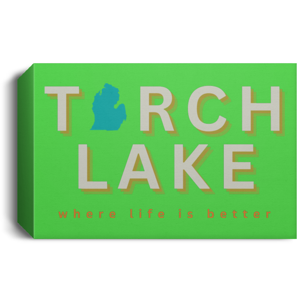 Torch Lake ~Where Life is Better Deluxe Landscape Canvas