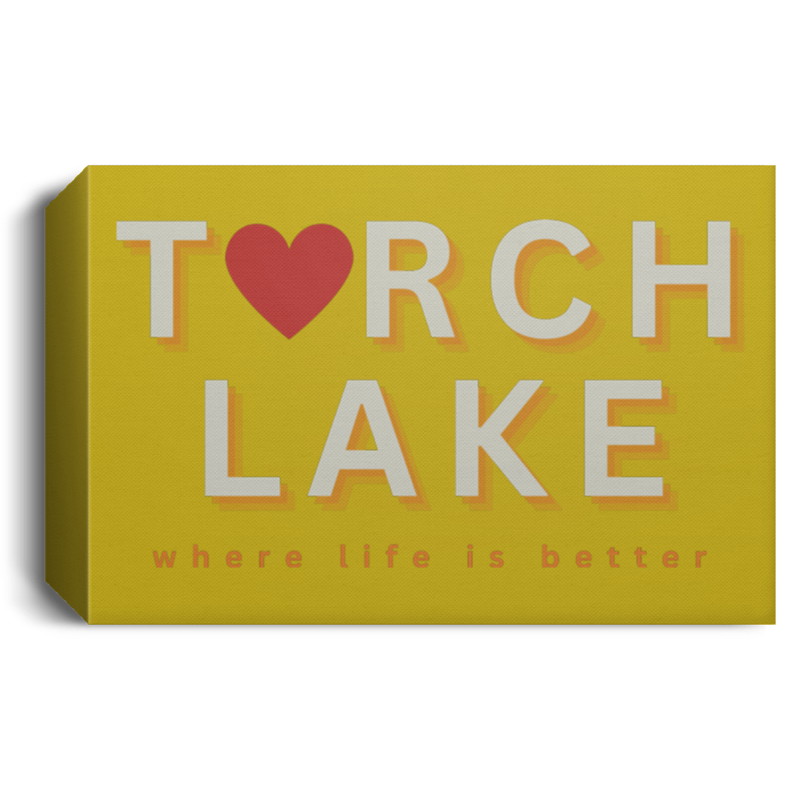 Torch Lake ~Where Life is Better Deluxe Landscape Canvas