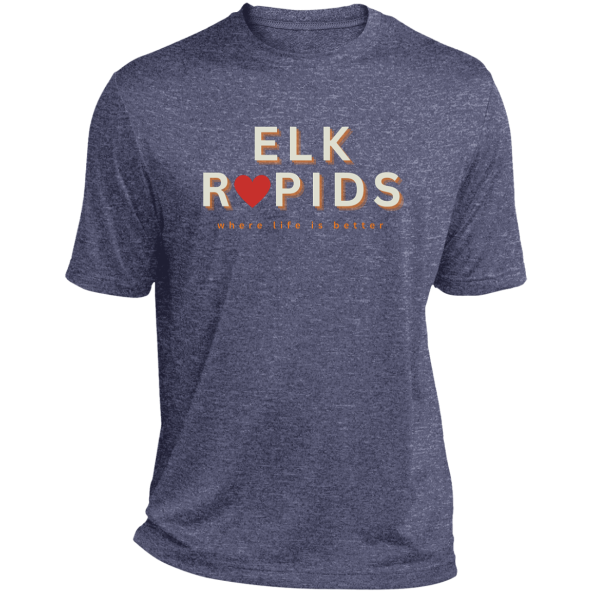 Elk Rapids ~Where Life is Better Men's Heather Performance Tee