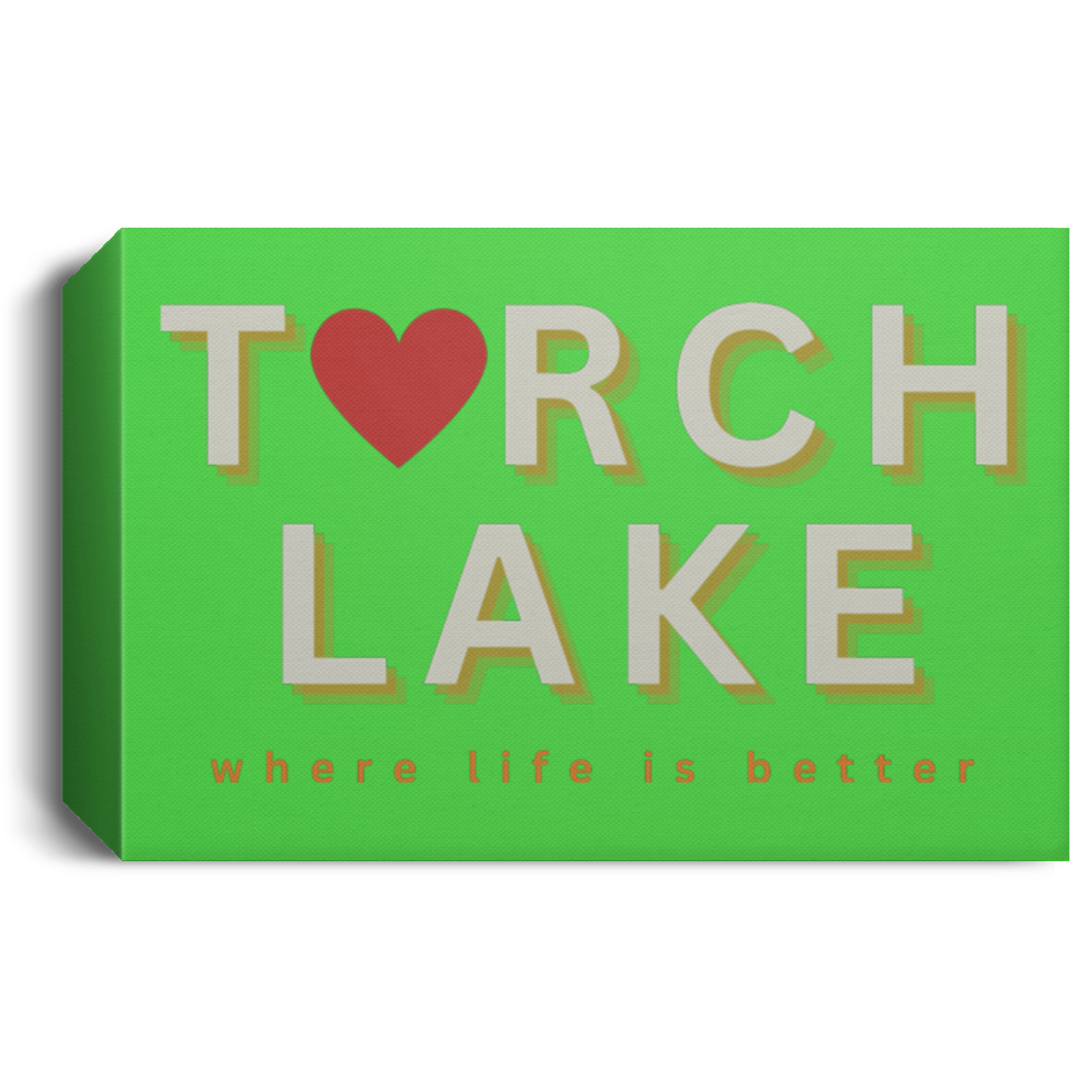 Torch Lake ~Where Life is Better Deluxe Landscape Canvas