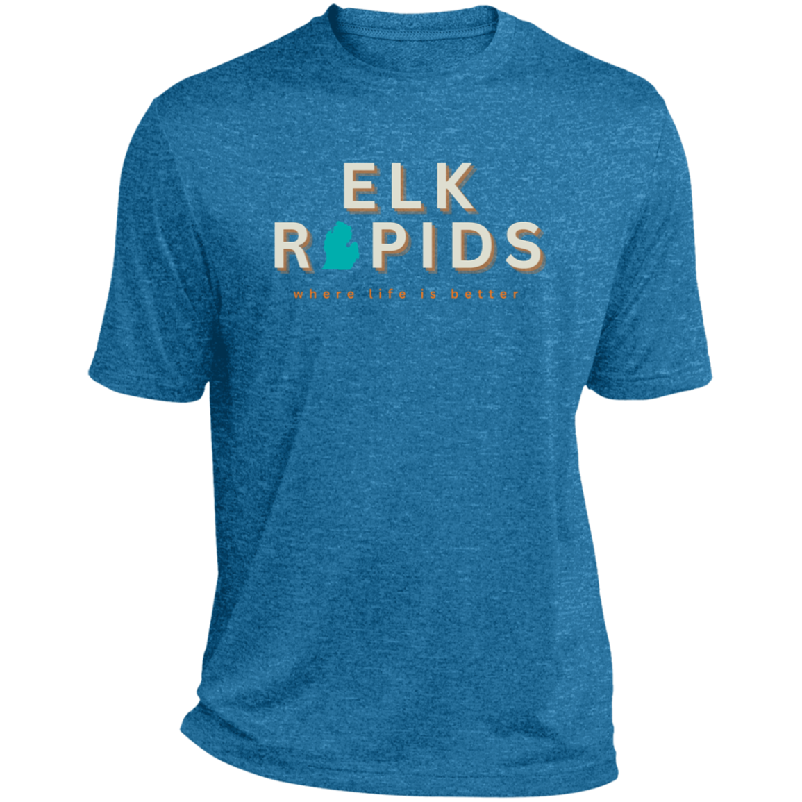Elk Rapids ~Where Life is Better Men's Heather Performance Tee