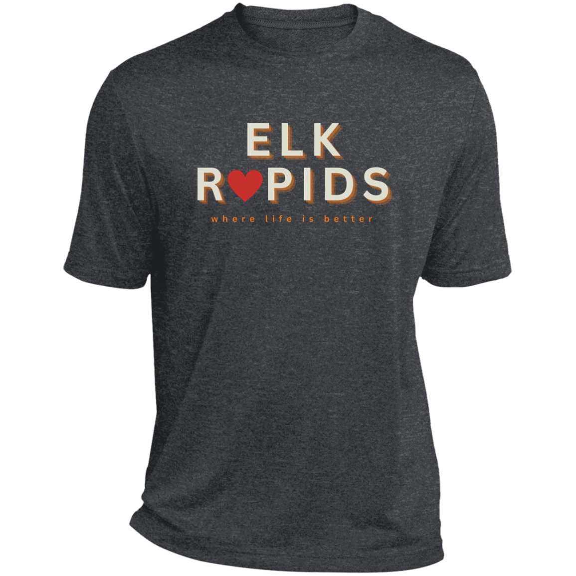 Elk Rapids  ~Where Life is Better Men's  Heather Performance Tee