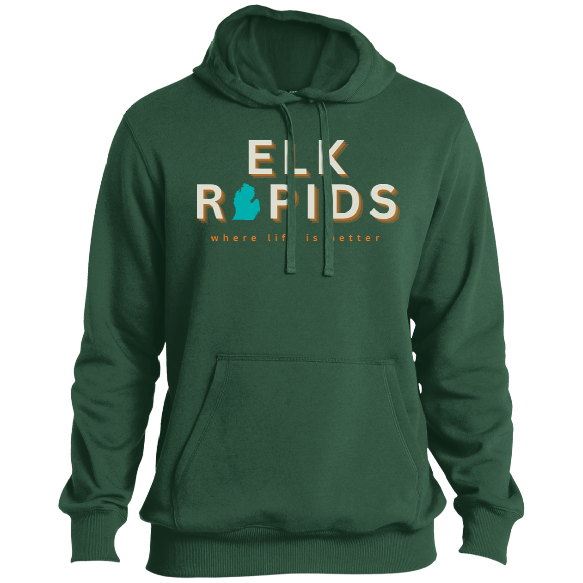 Elk Rapids ~ Where Life is Better Beachcomber Men's Hoodie