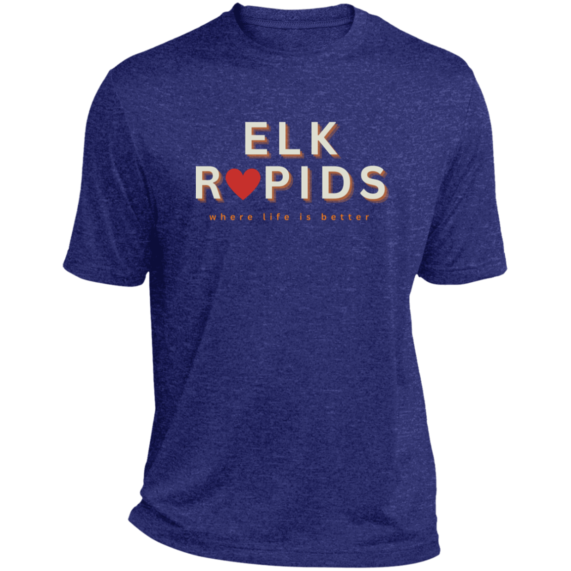 Elk Rapids  ~Where Life is Better Men's  Heather Performance Tee