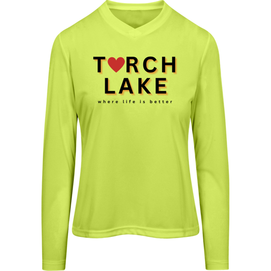 Torch Lake~Where Life is Better Women's Long Sleeve PerformanceTee