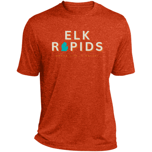 Elk Rapids ~Where Life is Better Men's  Heather Performance Tee