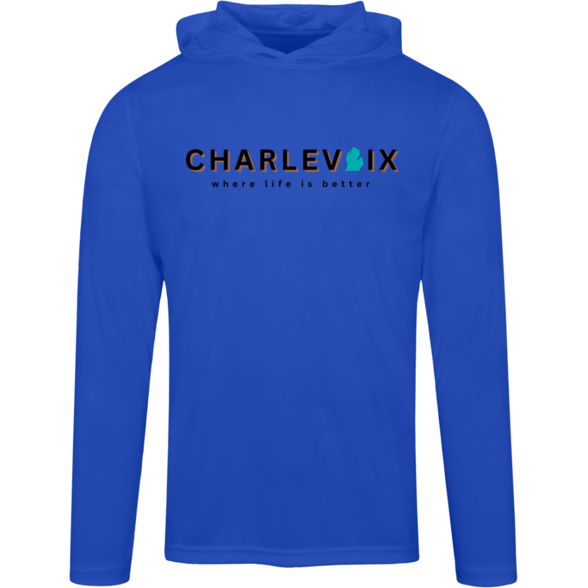 Charlevoix~Where Life is Better Men's Super-Lite Performance Hoodie