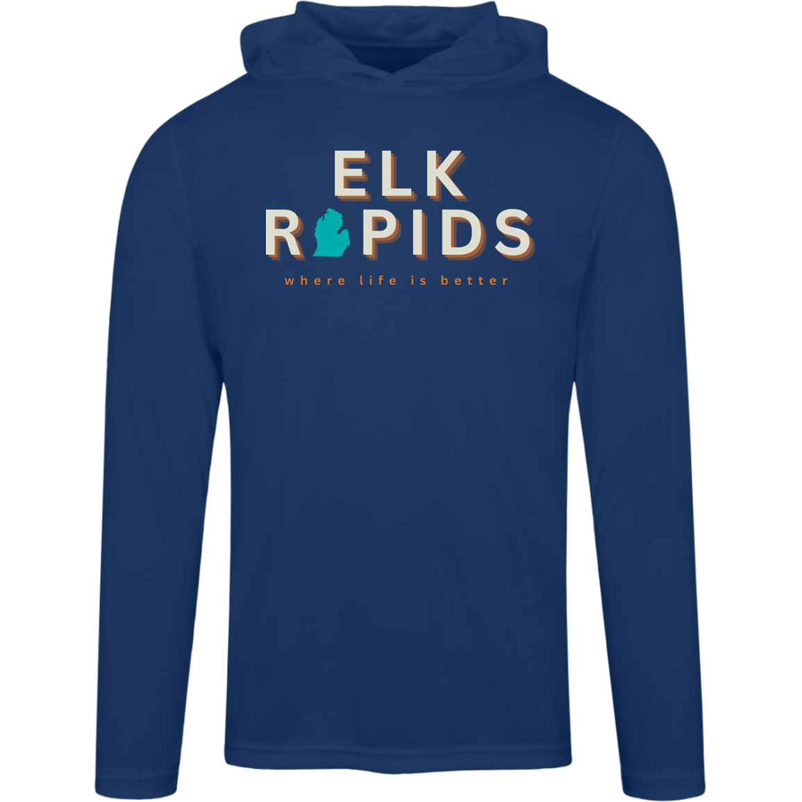 Elk Rapids ~ Where Life is  Better Men's Super-Lite Performance Hoodie