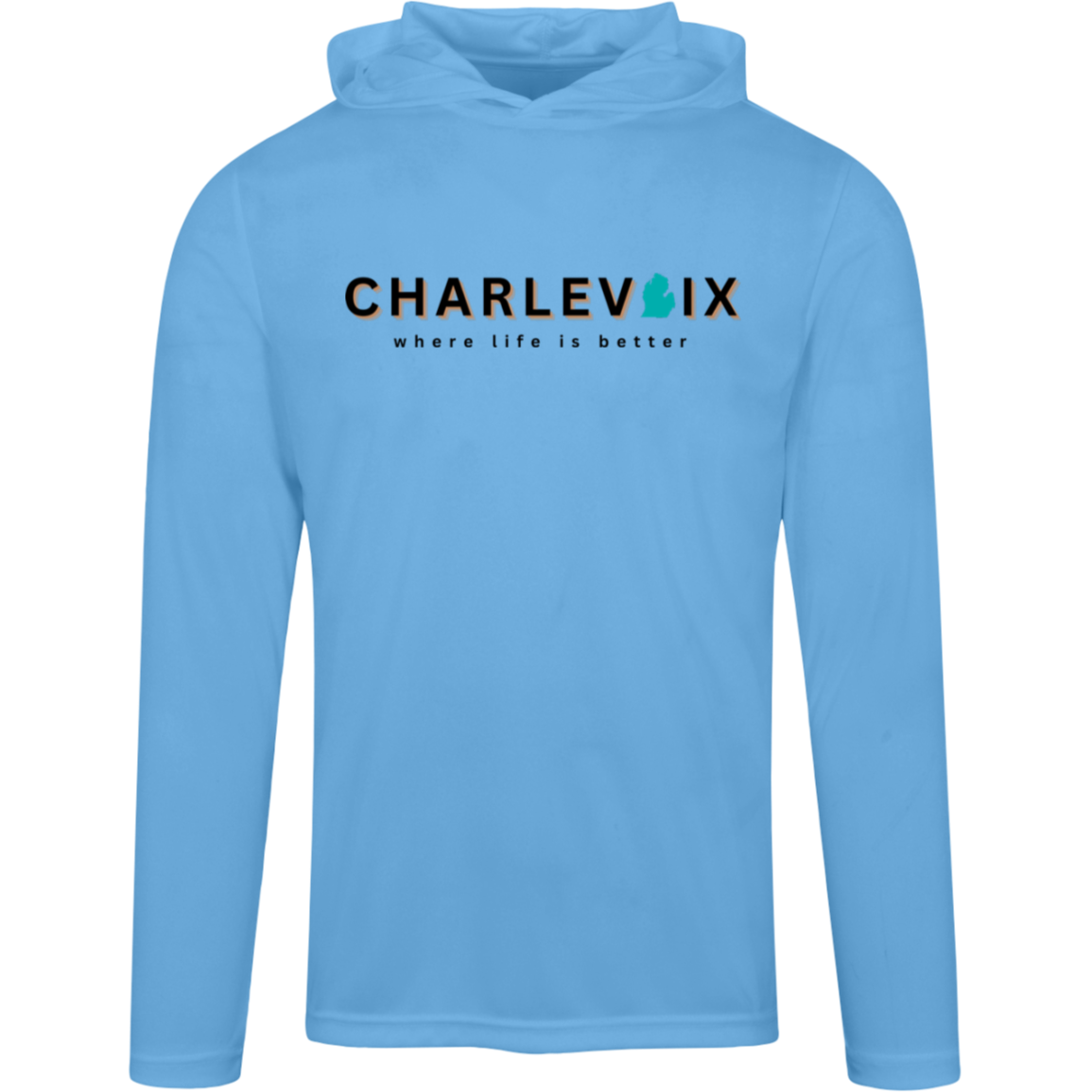 Charlevoix~Where Life is Better Men's Super-Lite Performance Hoodie