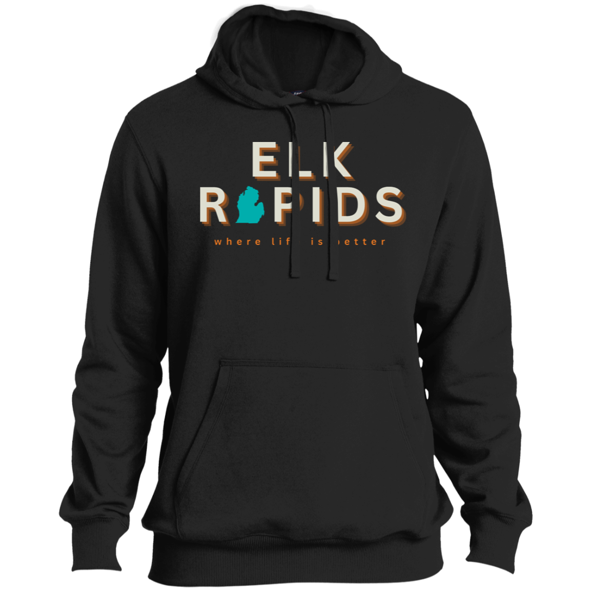 Elk Rapids ~ Where Life is Better Beachcomber Men's Hoodie