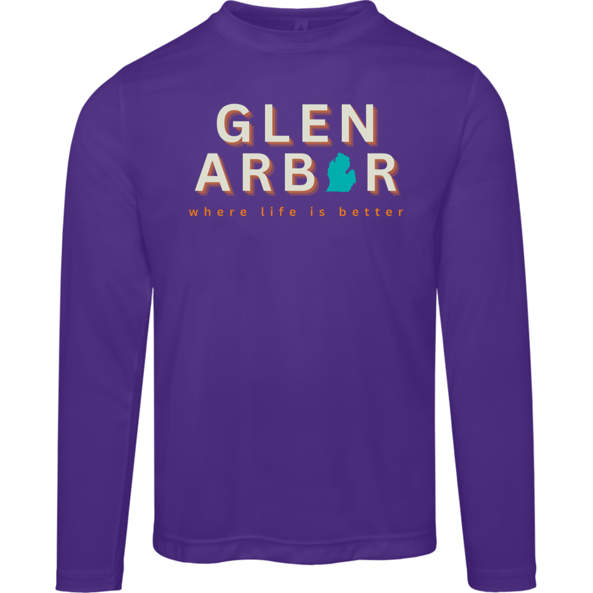 Glen Arbor~Where Life is Better Men's Performance Long Sleeve Tee