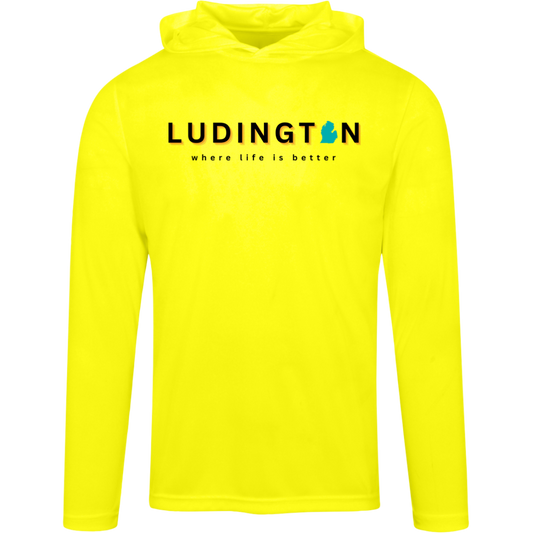 Ludington~Where Life is Better Men's Super-Lite Performance Hoodie