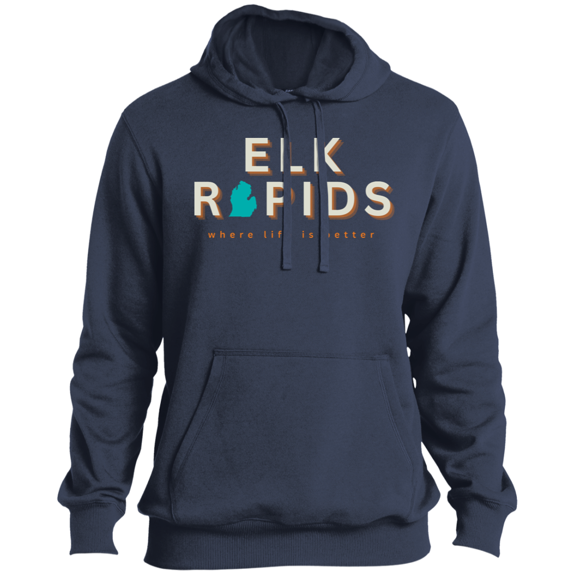 Elk Rapids ~ Where Life is Better Beachcomber Men's Hoodie