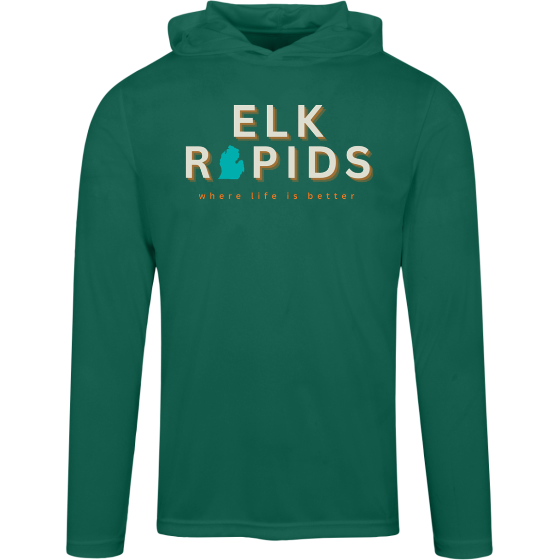 Elk Rapids ~ Where Life is  Better Men's Super-Lite Performance Hoodie