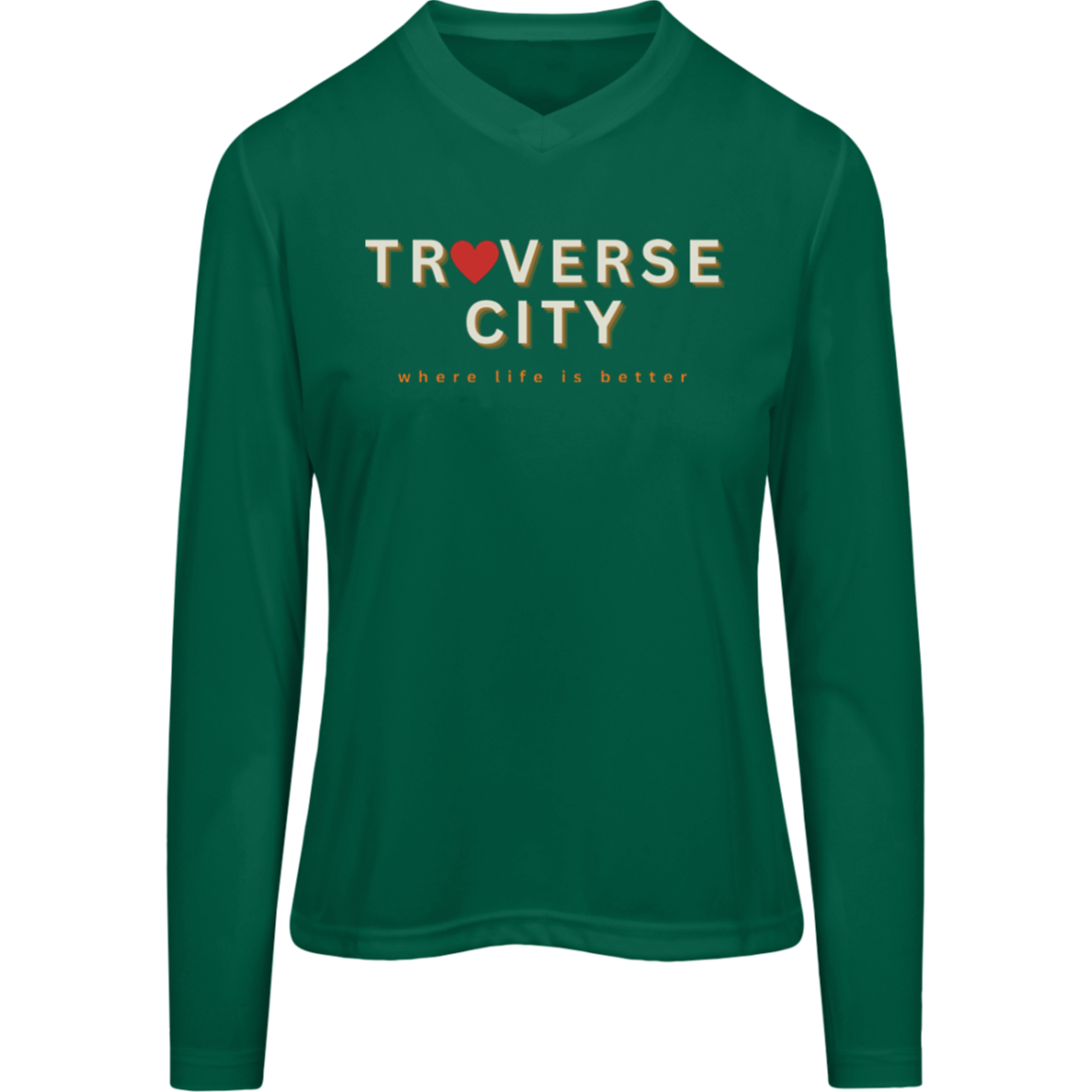 Traverse City~Where Life is Better Women's Performance Long Sleeve Tee