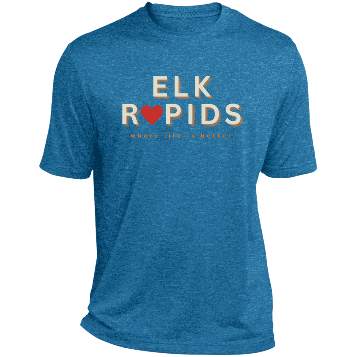 Elk Rapids  ~Where Life is Better Men's  Heather Performance Tee