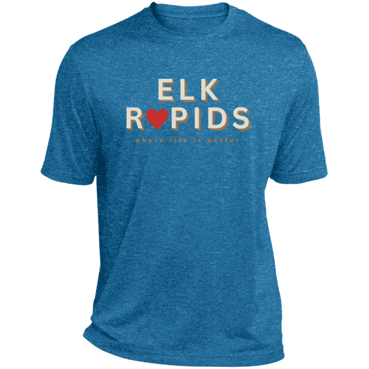 Elk Rapids  ~Where Life is Better Men's  Heather Performance Tee