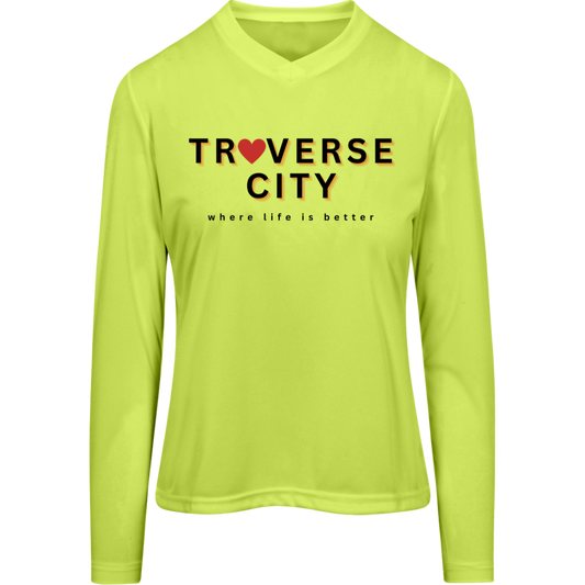 Traverse City~Where Life is Better Women's Women's Long Sleeve Performance Tee