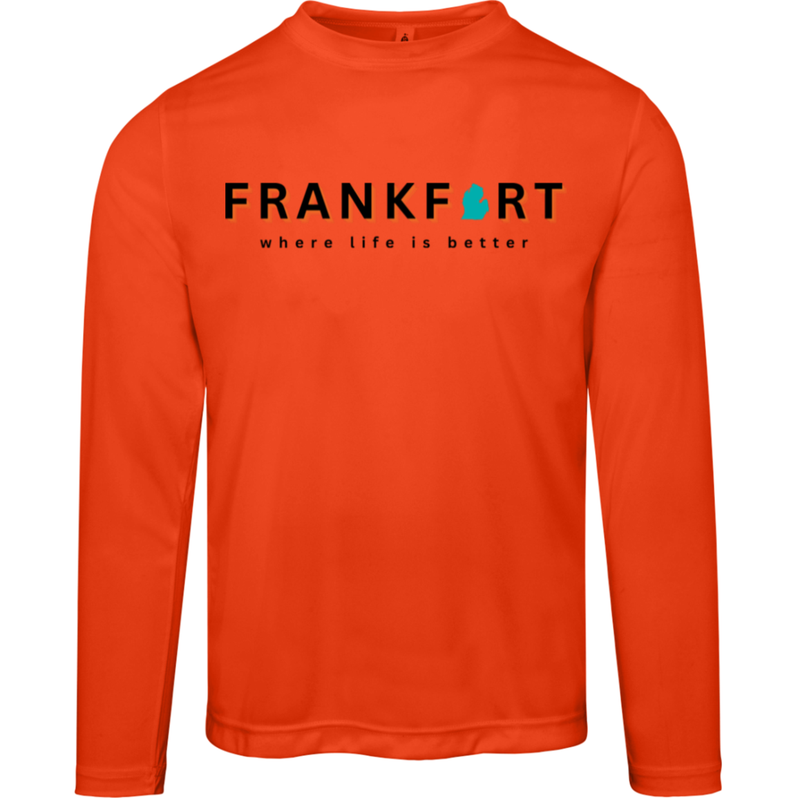 Frankfort~Where Life is Better Men's Performance Long Sleeve Tee