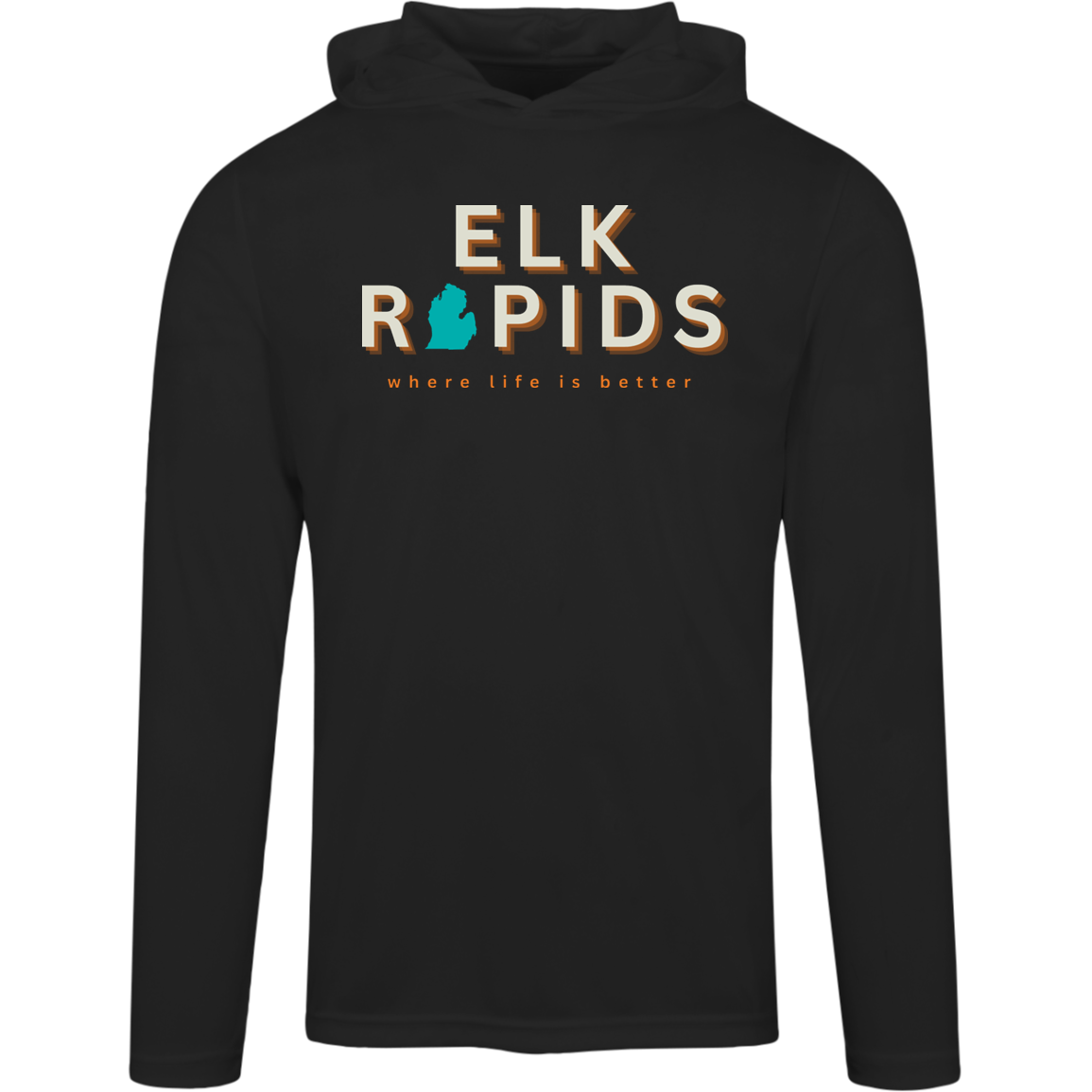 Elk Rapids ~ Where Life is  Better Men's Super-Lite Performance Hoodie