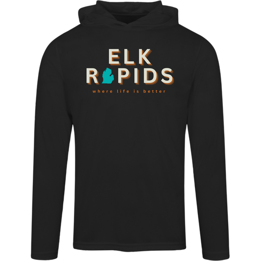 Elk Rapids ~ Where Life is  Better Men's Super-Lite Performance Hoodie