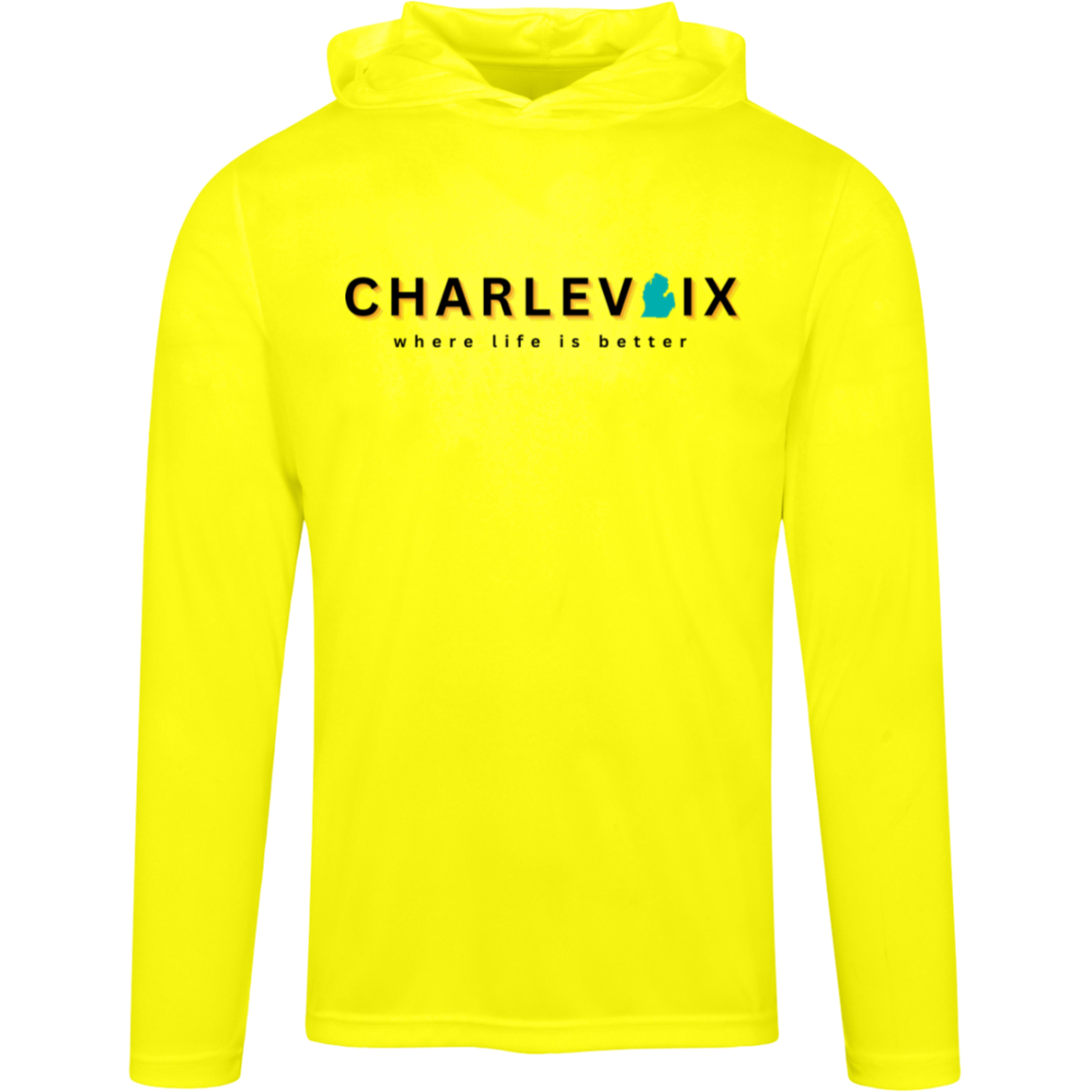 Charlevoix~Where Life is Better Men's Super-Lite Performance Hoodie