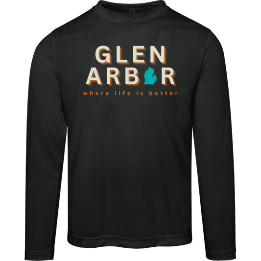 Glen Arbor~Where Life is Better Men's Performance Long Sleeve Tee