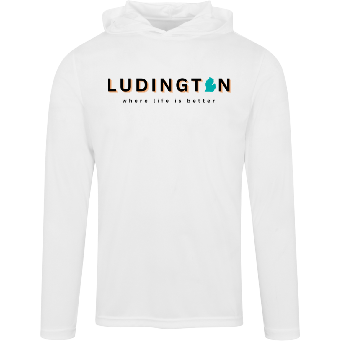 Ludington~Where Life is Better Men's Super-Lite Performance Hoodie