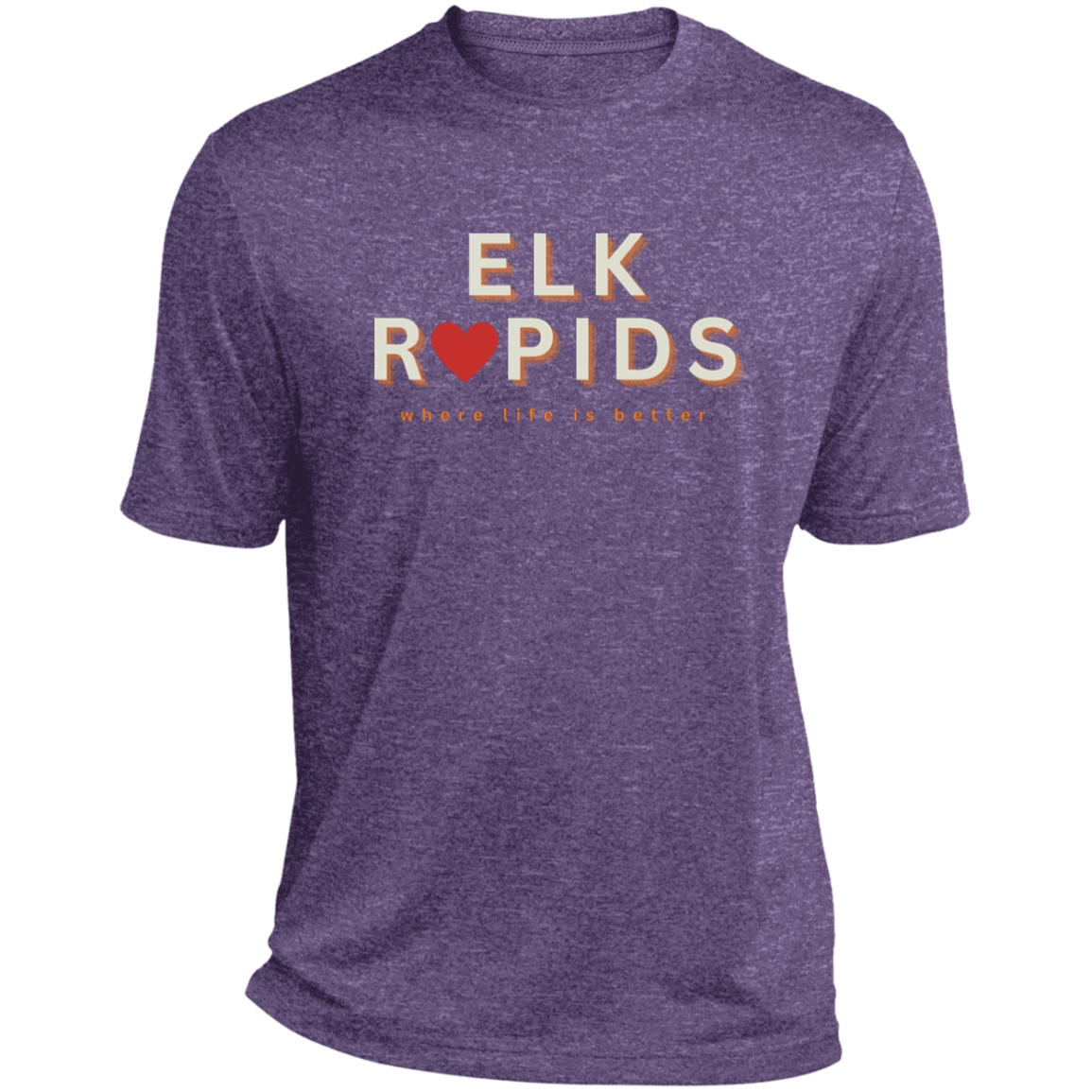 Elk Rapids  ~Where Life is Better Men's  Heather Performance Tee