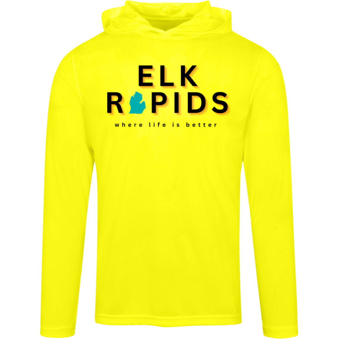 Elk Rapids ~ Where Life is  Better Men's Super-Lite Performance Hoodie